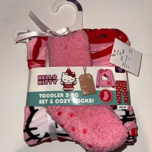 Hello Kitty Pink and Red Toddler Pajama Set with Socks